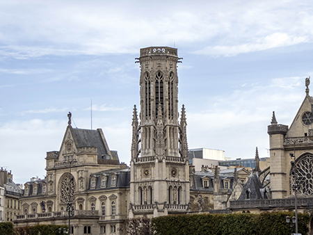 Townhall of 1st arrondissement-Its bell tower-Eglise of Saint-Germain-L-Auxerrois